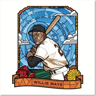 WILLIE MAYS STAINED GLASS Posters and Art